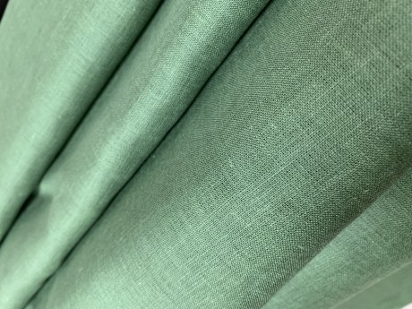 Lino audinys 05c212, tamsiai žalia, atraiža 123 cm